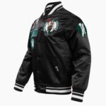 NBA Boston Celtics Retro Classic Men's Black Rib Satin Jacket