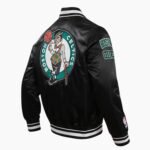 NBA Boston Celtics Retro Classic Men's Black Rib Satin Jacket