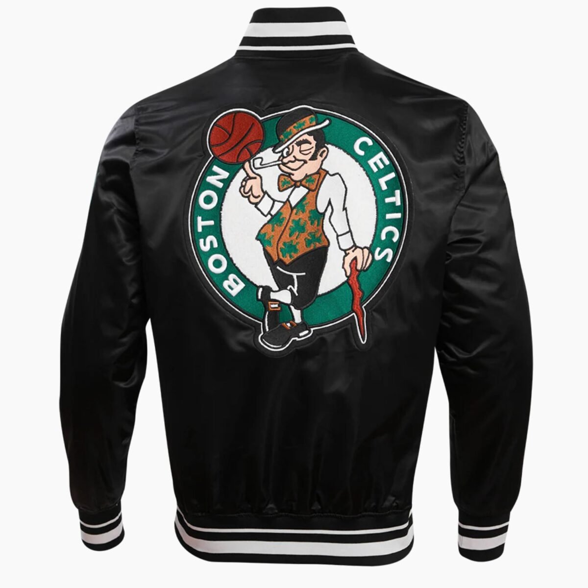 NBA Boston Celtics Retro Classic Men's Black Rib Satin Jacket