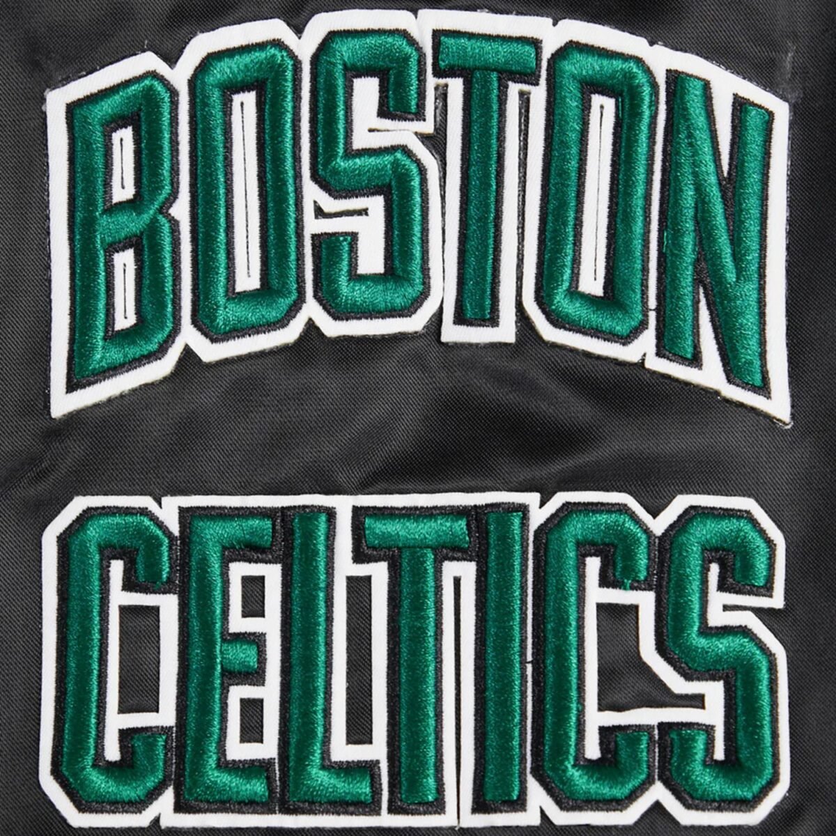 NBA Boston Celtics Retro Classic Men's Black Rib Satin Jacket