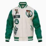 NBA Boston Celtics Retro Classic Men's Eggshell Rib Wool Varsity Jacket