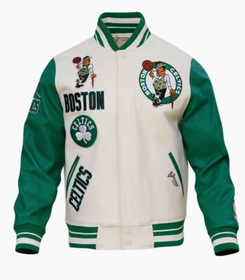 NBA Boston Celtics Retro Classic Men's Eggshell Rib Wool Varsity Jacket