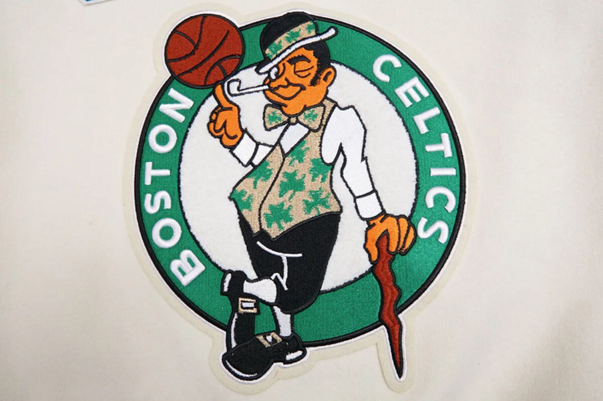 NBA Boston Celtics Retro Classic Men's Eggshell Rib Wool Varsity Jacket