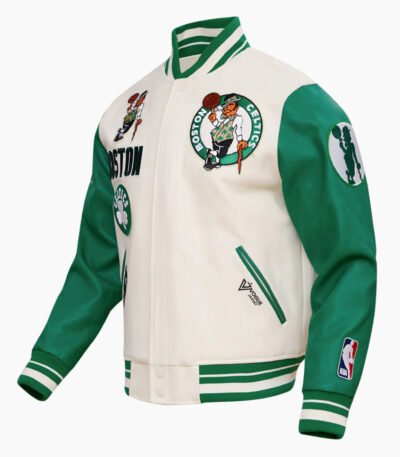 NBA Boston Celtics Retro Classic Men's Eggshell Rib Wool Varsity Jacket
