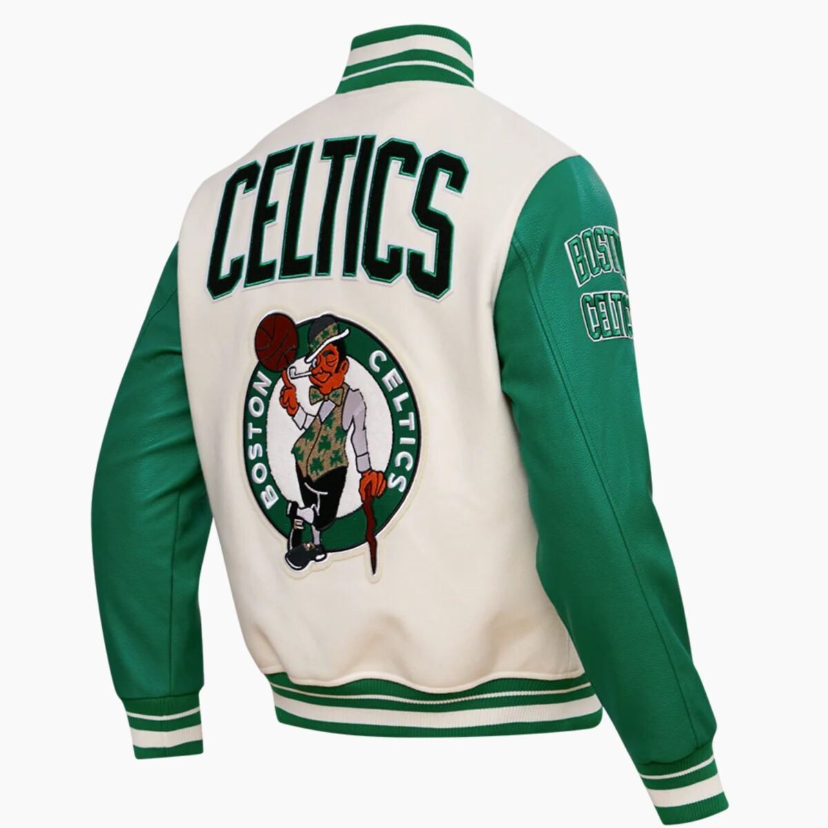 NBA Boston Celtics Retro Classic Men's Eggshell Rib Wool Varsity Jacket