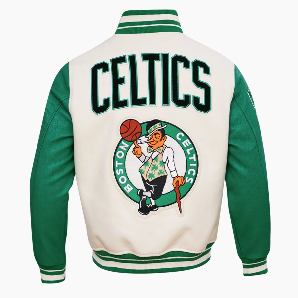 NBA Boston Celtics Retro Classic Men's Eggshell Rib Wool Varsity Jacket
