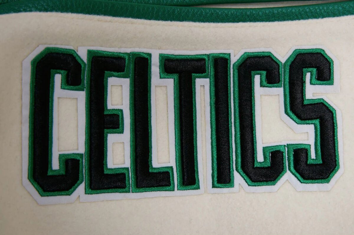 NBA Boston Celtics Retro Classic Men's Eggshell Rib Wool Varsity Jacket