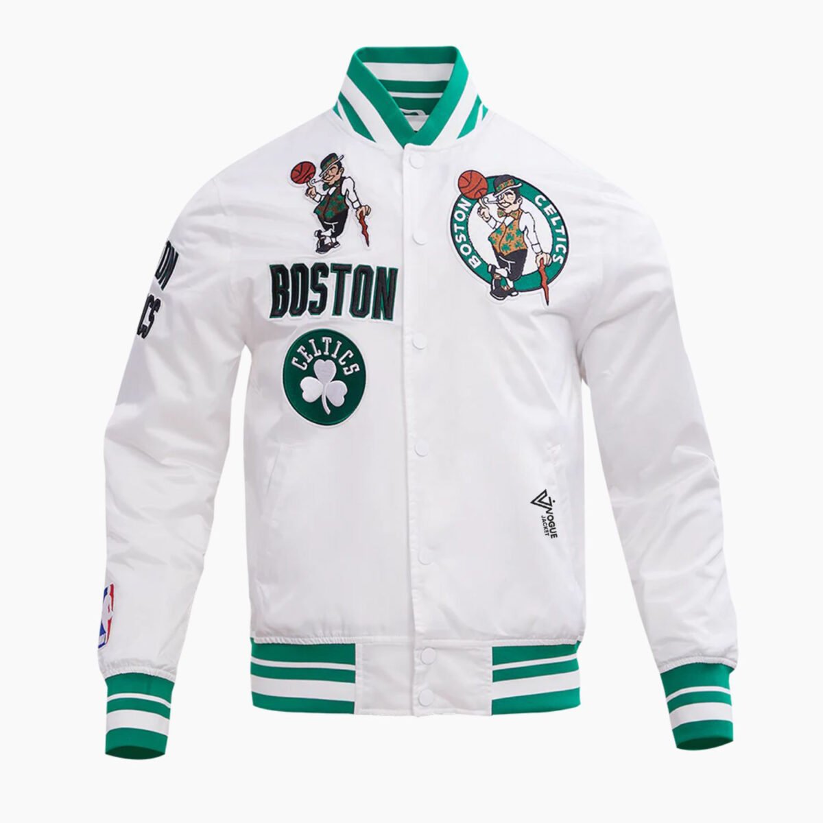 NBA Boston Celtics Retro Classic Men's Rib Satin Jacket NBA Boston Celtics Retro Classic Men's Rib Satin Jacket