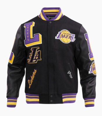 NBA Los Angeles Lakers Mashup Men's Rib Wool Varsity Jacket