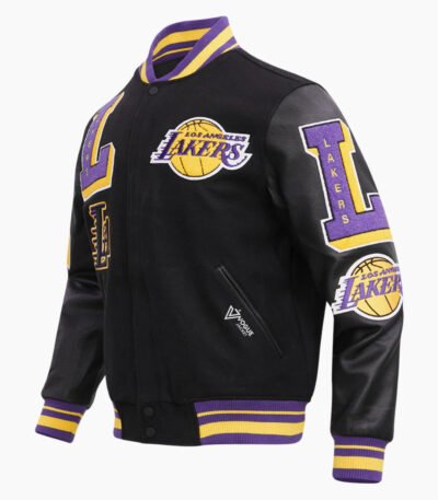 NBA Los Angeles Lakers Mashup Men's Rib Wool Varsity Jacket