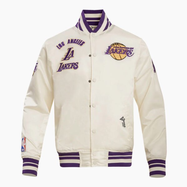 NBA Los Angeles Lakers Retro Classic Men's Eggshell Rib Satin Jacket