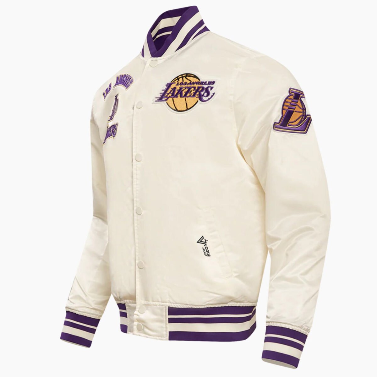 NBA Los Angeles Lakers Retro Classic Men's Eggshell Rib Satin Jacket