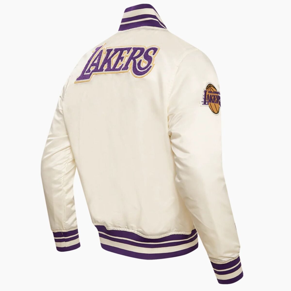 NBA Los Angeles Lakers Retro Classic Men's Eggshell Rib Satin Jacket