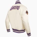 NBA Los Angeles Lakers Retro Classic Men's Eggshell Rib Satin Jacket