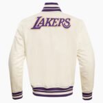 NBA Los Angeles Lakers Retro Classic Men's Eggshell Rib Satin Jacket