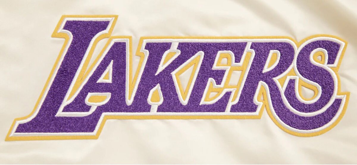 NBA Los Angeles Lakers Retro Classic Men's Eggshell Rib Satin Jacket