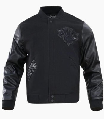 NBA New York Knicks Triple Black Men's Varsity Jacket