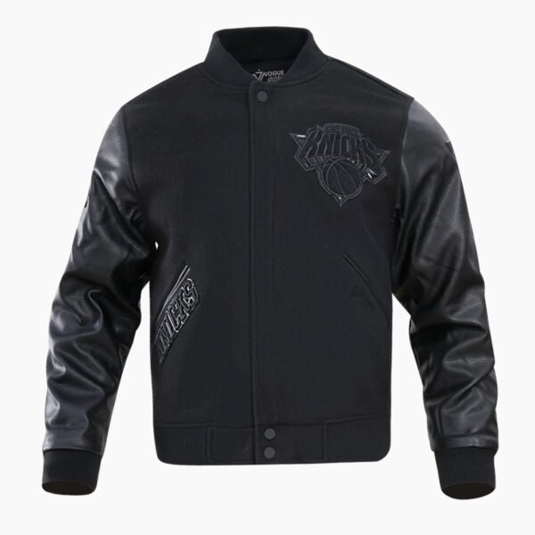 NBA New York Knicks Triple Black Men's Varsity Jacket