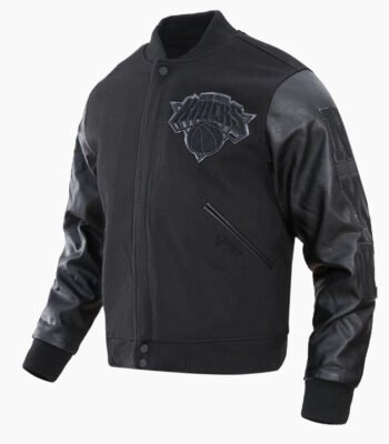 NBA New York Knicks Triple Black Men's Varsity Jacket