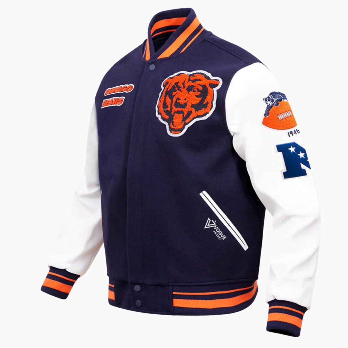 NFL Chicago Bears Retro Classic Men's Rib Wool Varsity Jacket