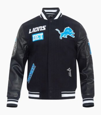 NFL Detroit Lions Area Code Men's Rib Wool Varsity Jacket