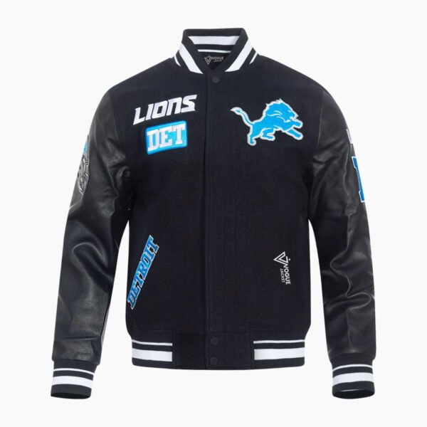 NFL Detroit Lions Area Code Men's Rib Wool Varsity Jacket