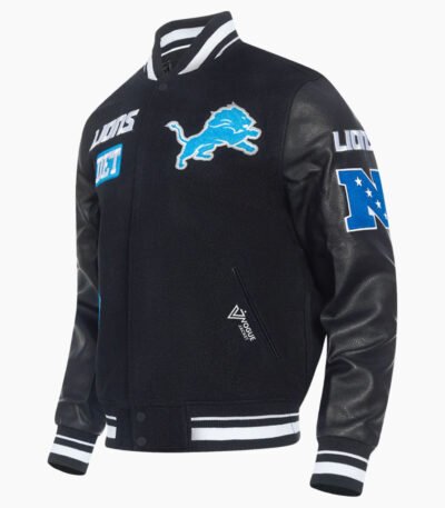 NFL Detroit Lions Area Code Men's Rib Wool Varsity Jacket