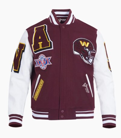 NFL Washington Commanders Mashup Men's Rib Wool Varsity Jacket
