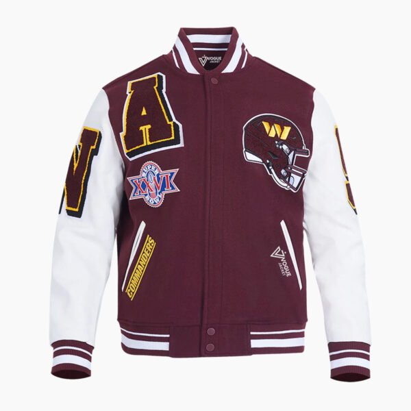 NFL Washington Commanders Mashup Men's Rib Wool Varsity Jacket