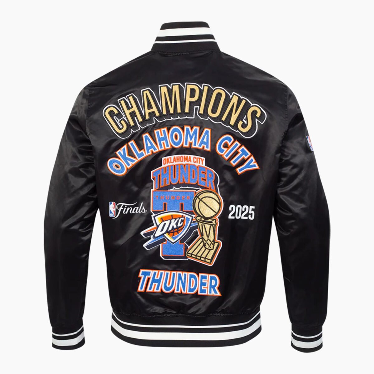 Oklahoma City Thunder NBA Finals 2025 Men's Rib Satin Jacket Oklahoma City Thunder NBA Finals 2025 Men's Rib Satin Jacket