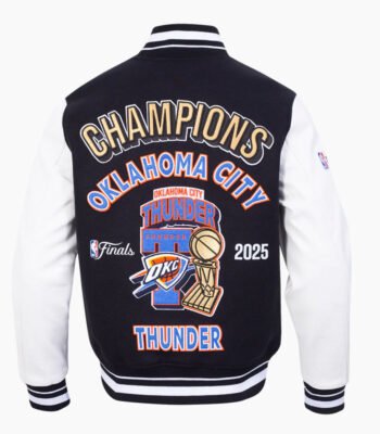 Oklahoma City Thunder NBA Finals 2025 Men's Rib Wool Varsity Jacket