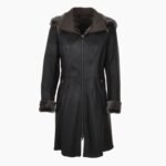 3/4 Hooded Brown Toscana Sheepskin Coat