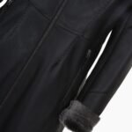 3/4 Hooded Brown Toscana Sheepskin Coat