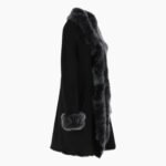 3/4 Length Toscana Suede Leather Coat Black