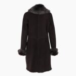 3/4 Length Toscana Suede Leather Coat Brown