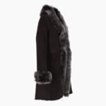 3/4 Length Toscana Suede Leather Coat Brown