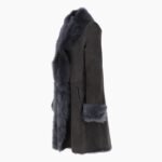 3/4 Length Toscana Suede Leather Coat Gray