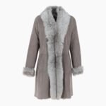 3/4 Length Toscana Suede Leather Coat Topo