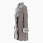 3/4 Length Toscana Suede Leather Coat Topo