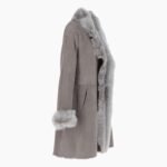 3/4 Length Toscana Suede Leather Coat Topo