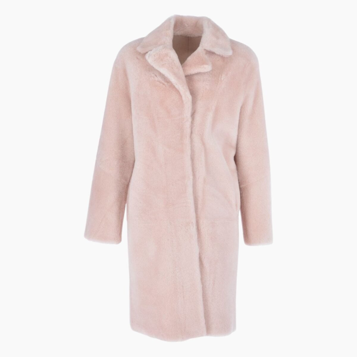 3/4 Long Shearling Fur Coat Baby Pink 3/4 Long Shearling Fur Coat Baby Pink