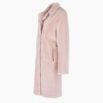 3/4 Long Shearling Fur Coat Baby Pink
