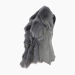 Double Collar Suede Leather Gilet Gray