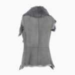 Double Collar Suede Leather Gilet Gray