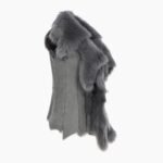 Double Collar Suede Leather Gilet Gray