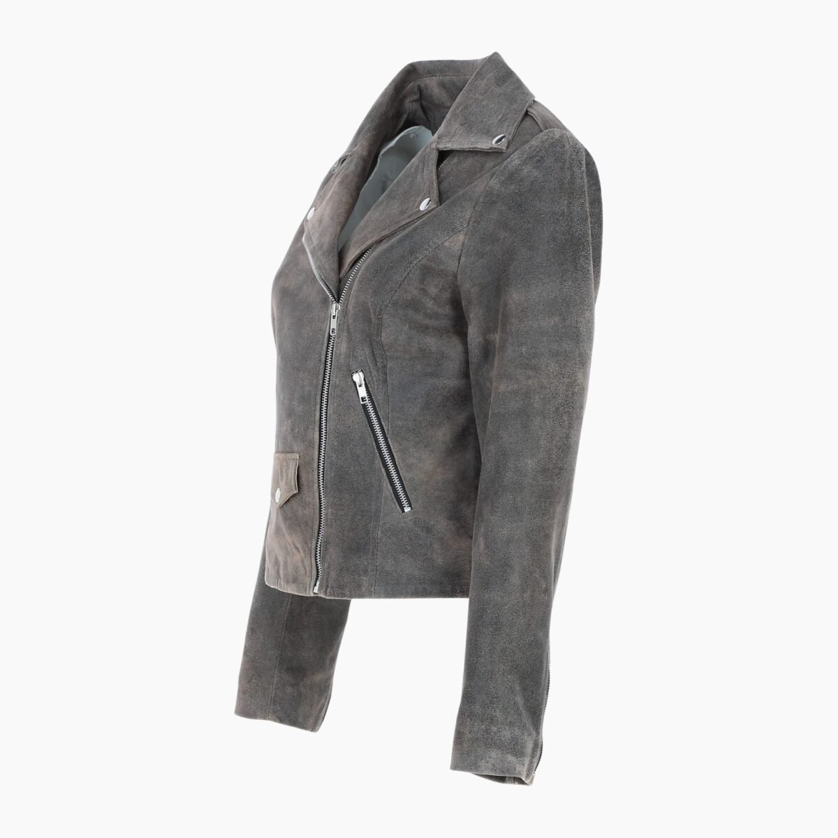 Exquisite Leather Ladies Biker Jacket Antique