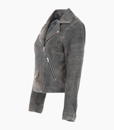 Exquisite Leather Ladies Biker Jacket Antique