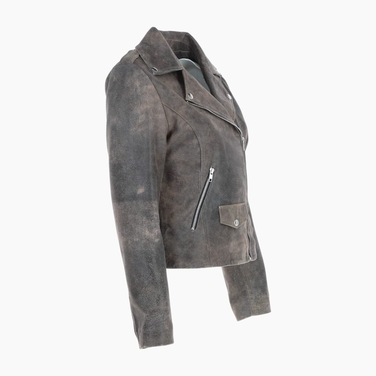 Exquisite Leather Ladies Biker Jacket Antique