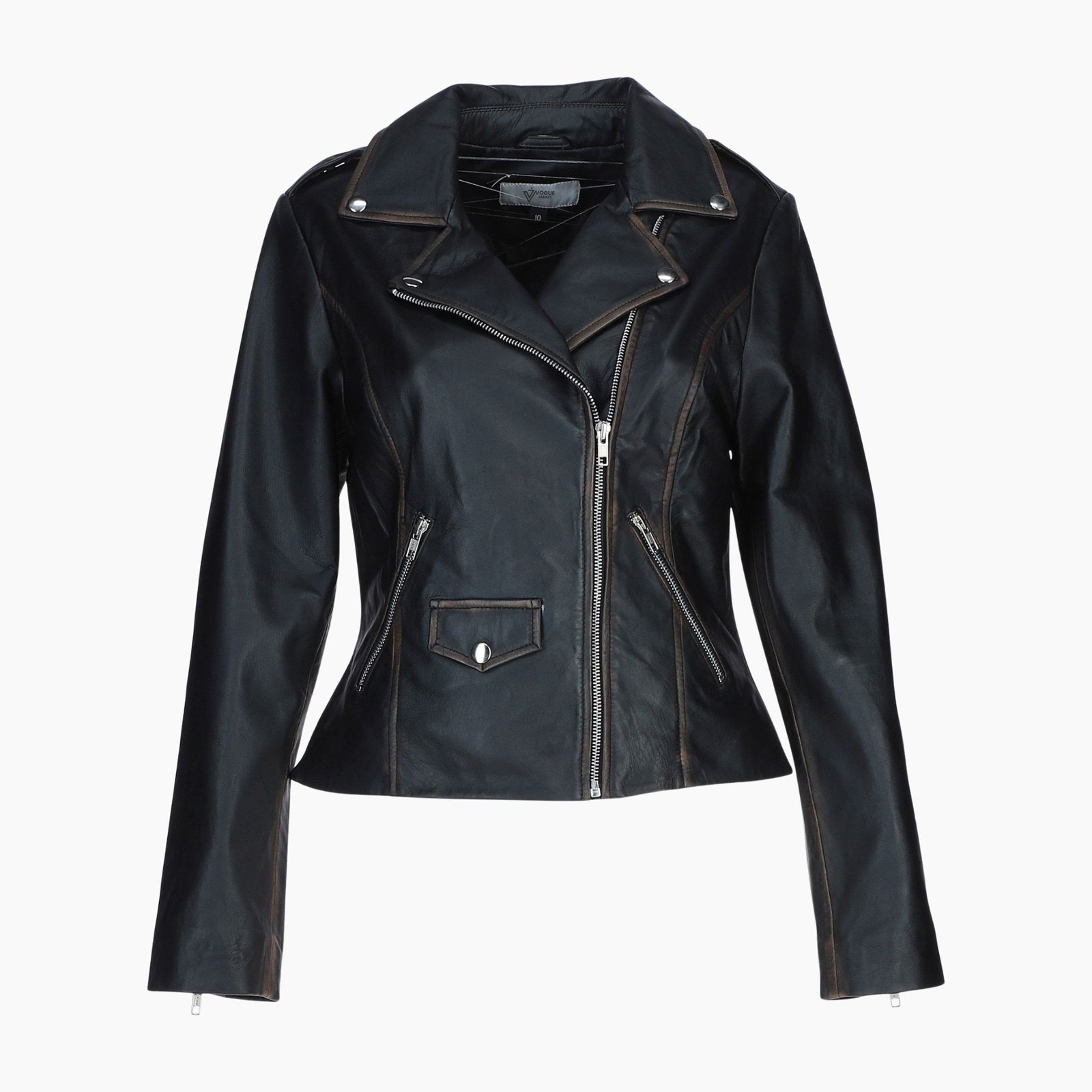 Exquisite Leather Ladies Biker Jacket Black Ruboff Exquisite Leather Ladies Biker Jacket Black Ruboff
