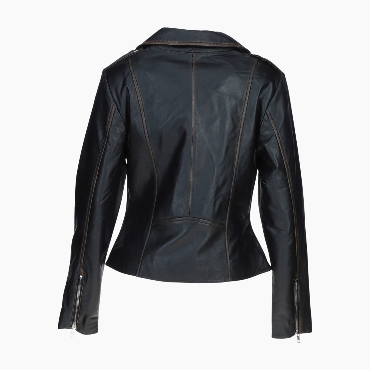 Exquisite Leather Ladies Biker Jacket Black Ruboff